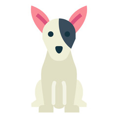 Bull Terrier flat icon style