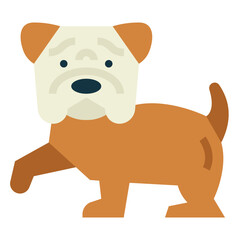 Obraz na płótnie Canvas Bulldog flat icon style