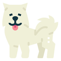 Samoyed flat icon style