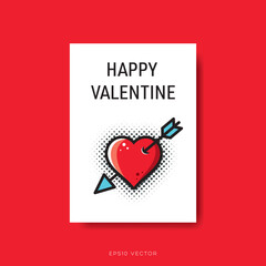 Trendy vector happy valentine card design template