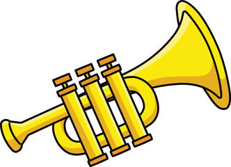 Mardi Gras Trumpet Cartoon Colored Clipart 