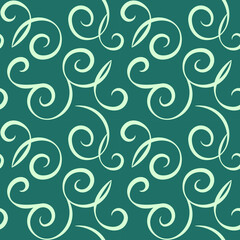 Decorative swirls, seamless vector pattern, ornate background, wallpaper, prints for textiles, wrapping paper.