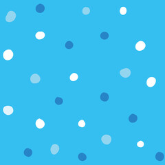 Naklejka na ściany i meble Colorful dots seamless pattern in flat style. Vector illustration isolated on blue background.