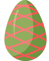 Green Striped Easter Egg. PNG