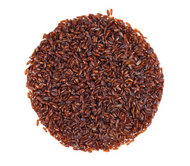 Psyllium seeds isolated on white background. Plantain. Plantago psyllium. Top view.