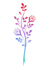 Abstract flower on a white background. Minimalistic bouquet vector illustration