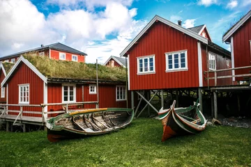 Fotobehang Harbor in Lofoten islands, Norway, Reine village © liliportfolio