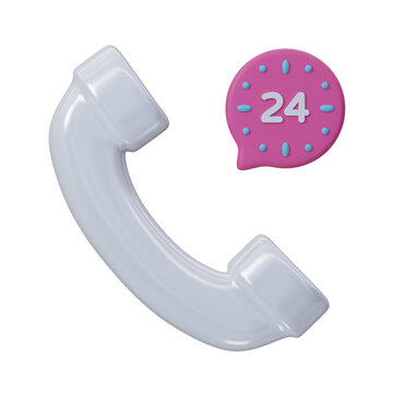 Customer Care 24 Hours 3D Icon