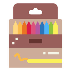 colour pencils flat icon style