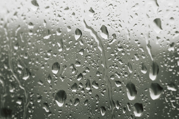 Raindrops on the window glass