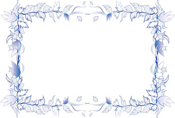 Leaf frame(winter color)葉のフレーム（冬）png