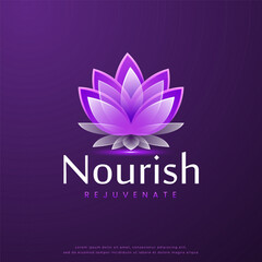 abstract beauty spa lotus flower logo design