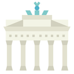 Brandenburg Gate flat icon style © smalllike