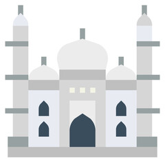 taj mahal flat icon style