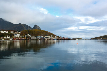 Obraz premium Harbor in Lofoten islands, Norway, Reine village