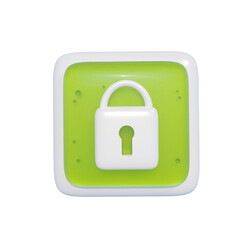 Lock Smartphone Icon Fitur isolated on transparent background 3d Illustration