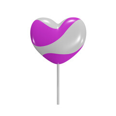 Candy Happy Valentine's day isolated on transparent background 3d Illustration