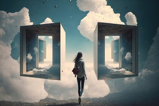 Dimension Hopping Device of the future allows users to move between parallel dimensions, offering access to new worlds, alternate realities, and beyond illustration generative ai