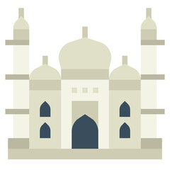 taj mahal flat icon style