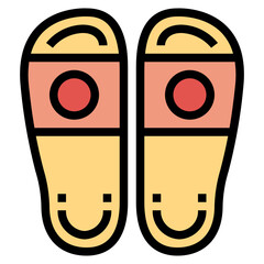 slippers filled outline icon style