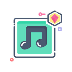 Nft Music Colorful NFT Non Fungible Token Technology Icon set