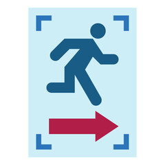 Emergency exit flat icon style