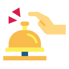 Hotel Bell flat icon style