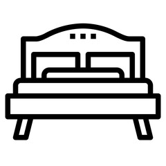 bedroom line icon style
