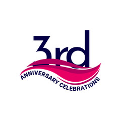 3rd anniversary celebration logo design. Vector Eps10
