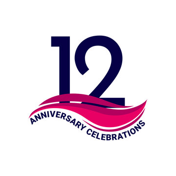 12th anniversary celebration logo design. Vector Eps10