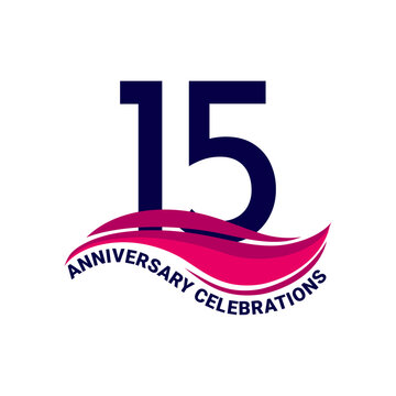 15th anniversary celebration logo design. Vector Eps10