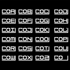 COA to COZ creative letter logo design. Multiple Logo design - obrazy, fototapety, plakaty