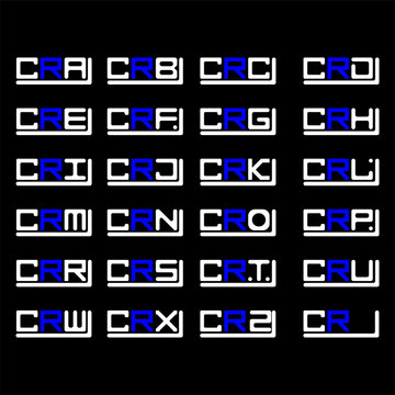 CRA to CRZ creative letter logo design. Multiple Logo design