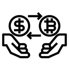 Currency Exchange line icon style