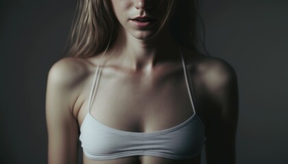 Naklejka premium Sexy young woman close up tight crop generative ai