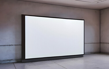Large Billboard with Concrete Wall Background