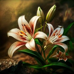 Lilies flower illustration.