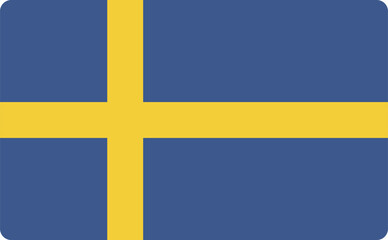 Fototapeta premium Sweden flag vector isolated. Illustration of national emblem, European union member. Official symbol of Sweden, scandinavian country. Yellow stripes on blue background.