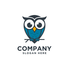 owl bird logo icon and vector
