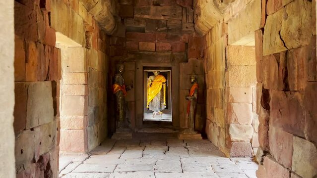 Buddha statues at Prasat Hin Phanom Wan Historical Park It is an ancient castle located in Nakhon Ratchasima Province, Thailand.