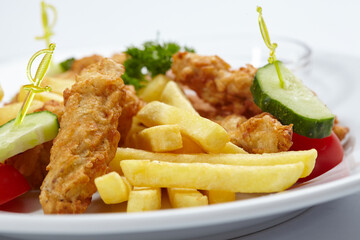 Chicken nuggets with french fries