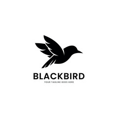 little bird silhouette logo - light background vector design