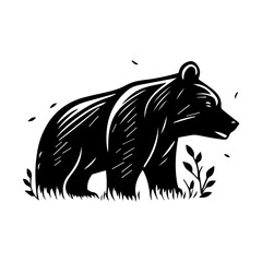 Obraz na płótnie Canvas Bear vector silhouette. Bear logo symbol design