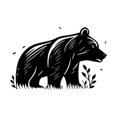 Bear vector silhouette. Bear logo symbol design