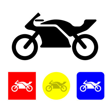 Icon of motorcycle in different colors