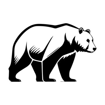 Bear vector silhouette. Bear logo symbol design