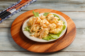 Crevettes épicées. Spécialité thaïlandaise.