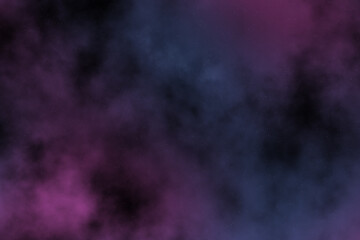 Starry night sky. Dark interstellar space with blue-purple nebula. Space background.