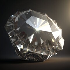 Magical crystal diamond. Bright gemstone. Glowing bright gemstone.