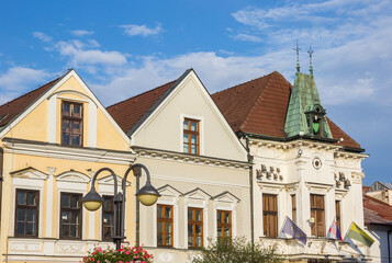 Fototapeta na wymiar Historic town hall building on the market square of Zilina, Slovakia